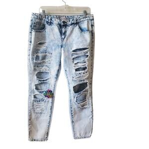 Mudd Y2K Acid Wash Distressed Jeans Juniors Size 13